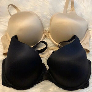 Lot of two Maidenform bras 36C black & tan